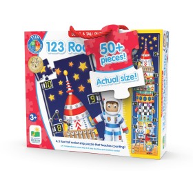 STEM Puzzle inalt de podea Racheta 123 cu peste 50 de piese 152.4 cm inaltime 3-6 ani